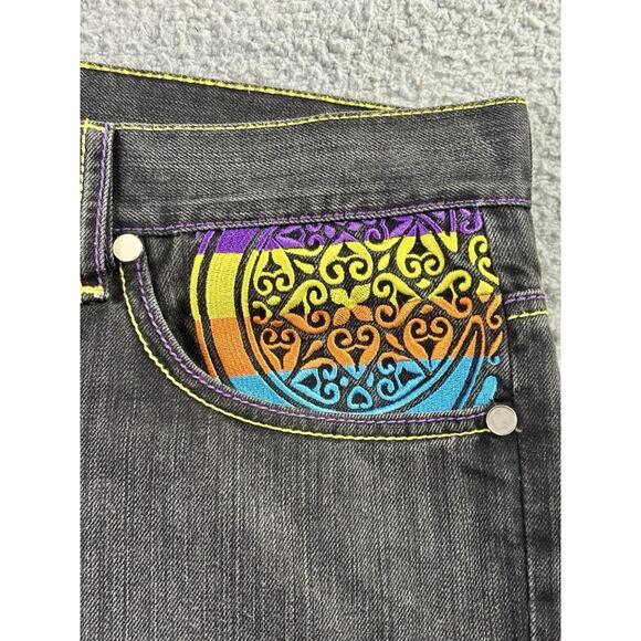 Vintage COOGI Jeans Mens Size 42x35 Embroidered Y2K Demon Wide Leg Baggy Pants - Picture 10 of 16